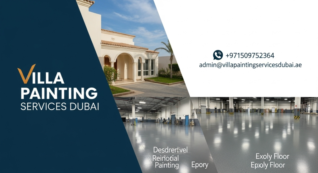 Epoxy floor paint application process in Dubai UAE
