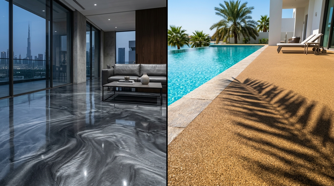 Indoor vs Outdoor Epoxy Flooring in Dubai